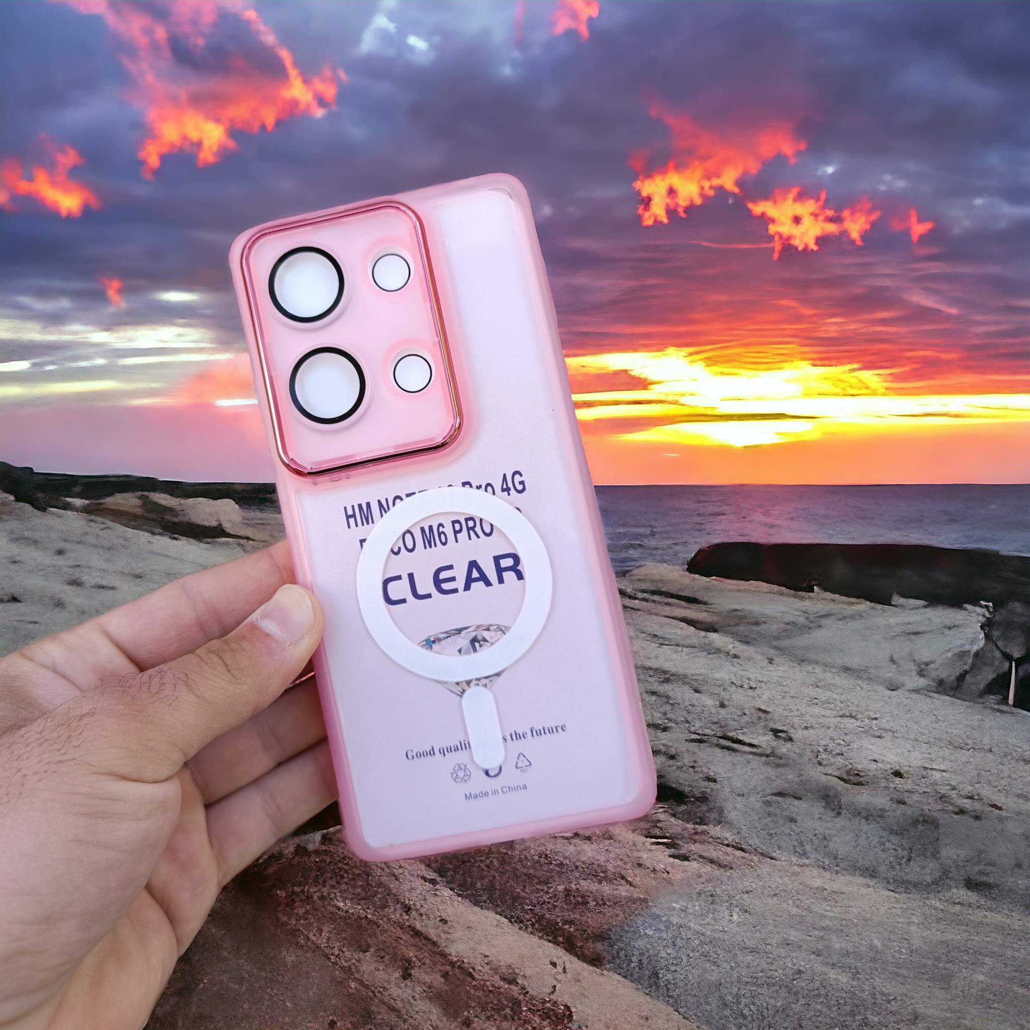 قاب ژله ای شفاف محافظ لنزدار CLEAR مناسب برای گوشی موبایل Redmi Note 13 Pro 4G-Poco M6 Pro 4G