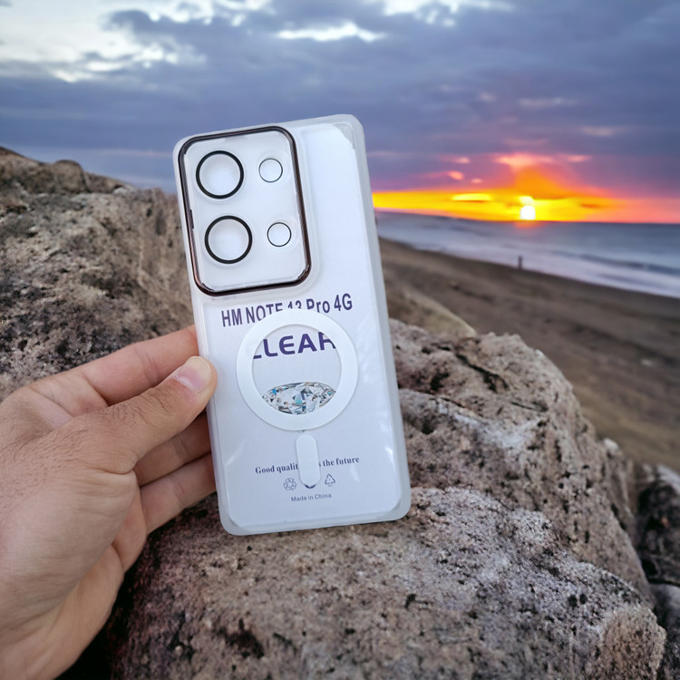 قاب ژله ای شفاف محافظ لنزدار CLEAR مناسب برای گوشی موبایل Redmi Note 13 Pro 4G-Poco M6 Pro 4G