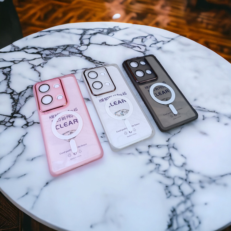 قاب ژله ای شفاف محافظ لنزدار CLEAR مناسب برای گوشی موبایل Redmi Note 13 Pro 4G-Poco M6 Pro 4G