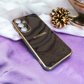 قاب گوشی ژله ای مای کیس گلد لاین دور طلایی براق محافظ لنز دار برای گوشی Samsung Galaxy A35 5G