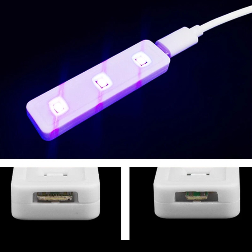 چراغ کوچک UV (فرا بنفش) مناسب برای تست پول و نصب گلس UV،دارای 3 عدد LED با نور فرا بنفش،کیفیت ساخت بالا،بسته 1 عددی
