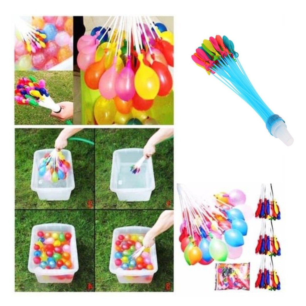 ابزار شوخی بادکنک آبی مدل happy baby balloons مجموعه 111 عددی،همراه با رابط اتصال به شلنگ
