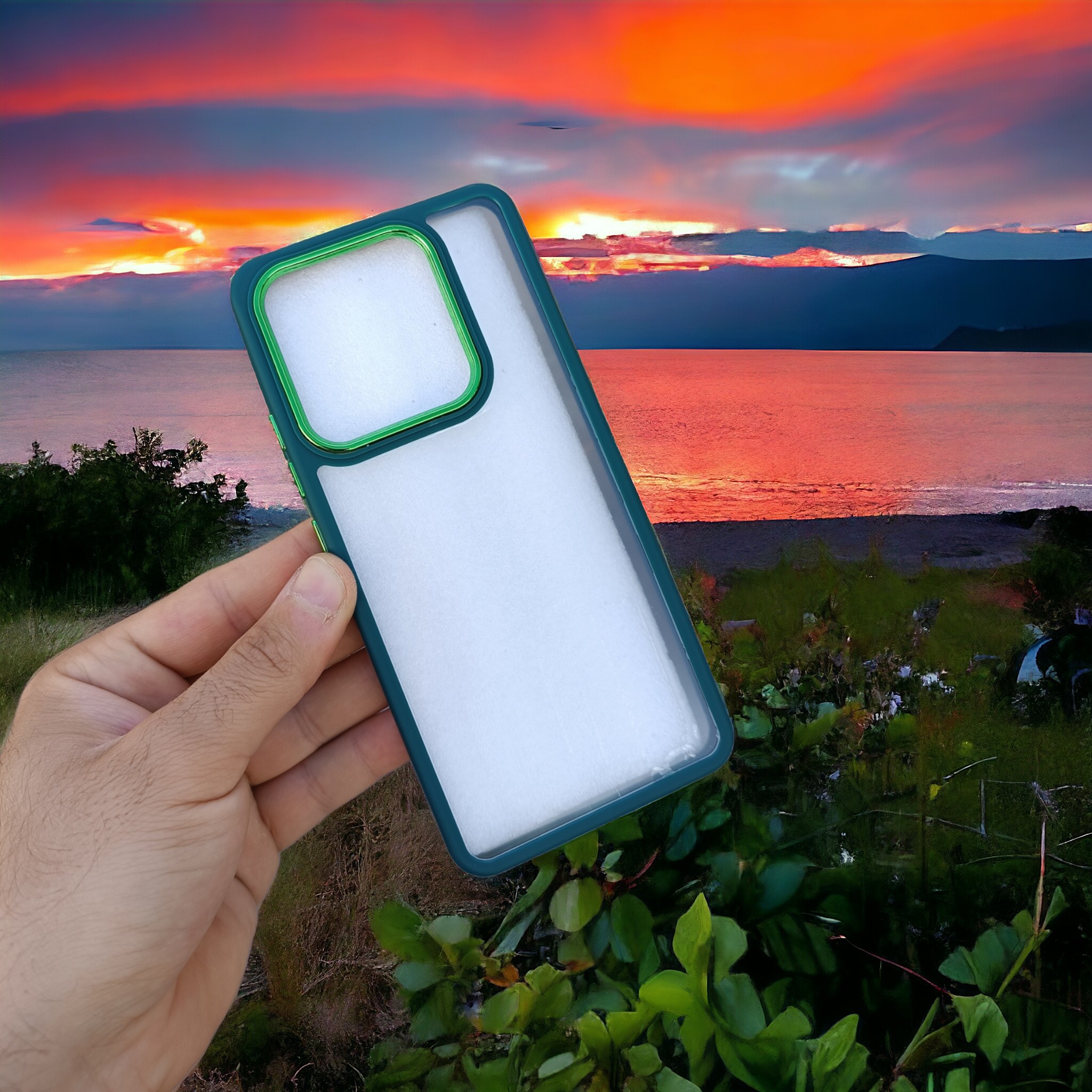 کاور شفاف دکمه فلزی مدل New Skin مناسب برای گوشی موبایل Redmi Note 13 4g