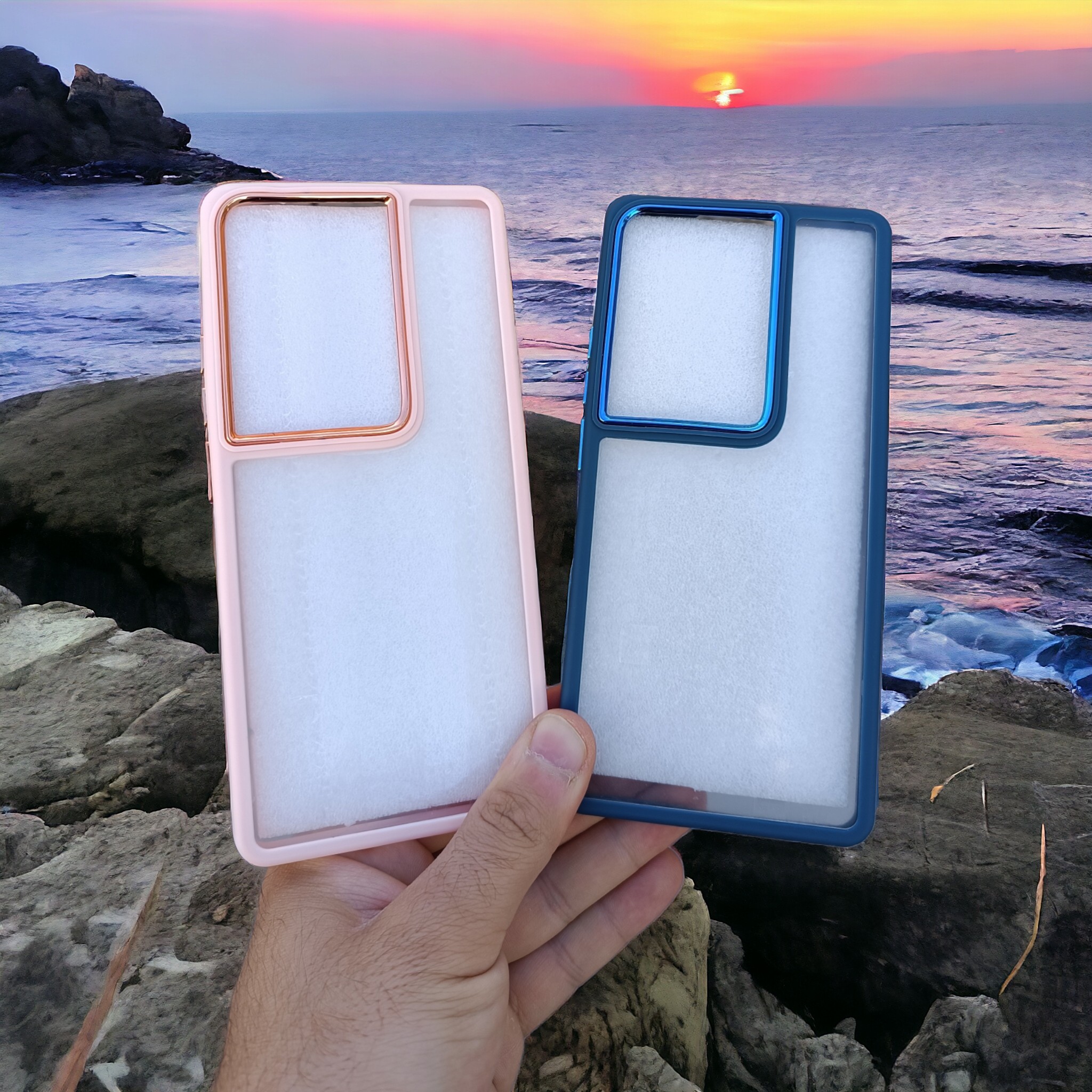 کاور شفاف دکمه فلزی مدل New Skin مناسب برای گوشی موبایل Redmi Note 13 Pro 4G-Poco M6 Pro 4G