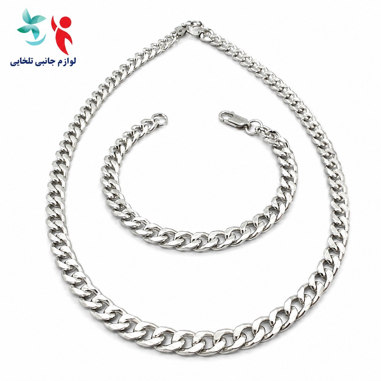 ست دستبند و گردنبند کارتیر مردانه،رنگ ثابت و ضد حساسیت،در سه رنگ مشکی،نقره ای،طلایی،متریال این کار استیل درجه یک میباشد