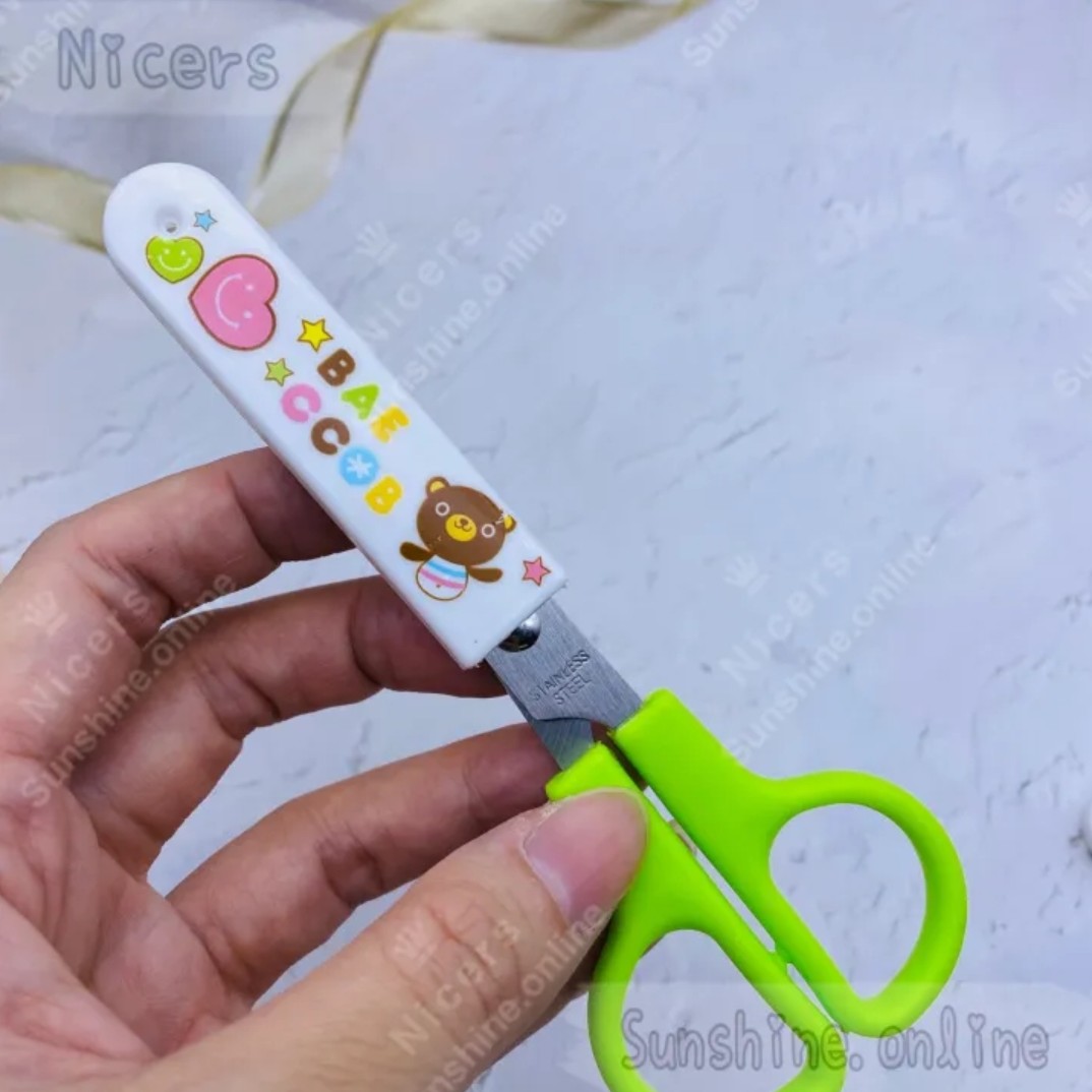 قیچی مهد کودک غلاف دار نوک گرد مدل HQT-6021 بسته 1 عددی