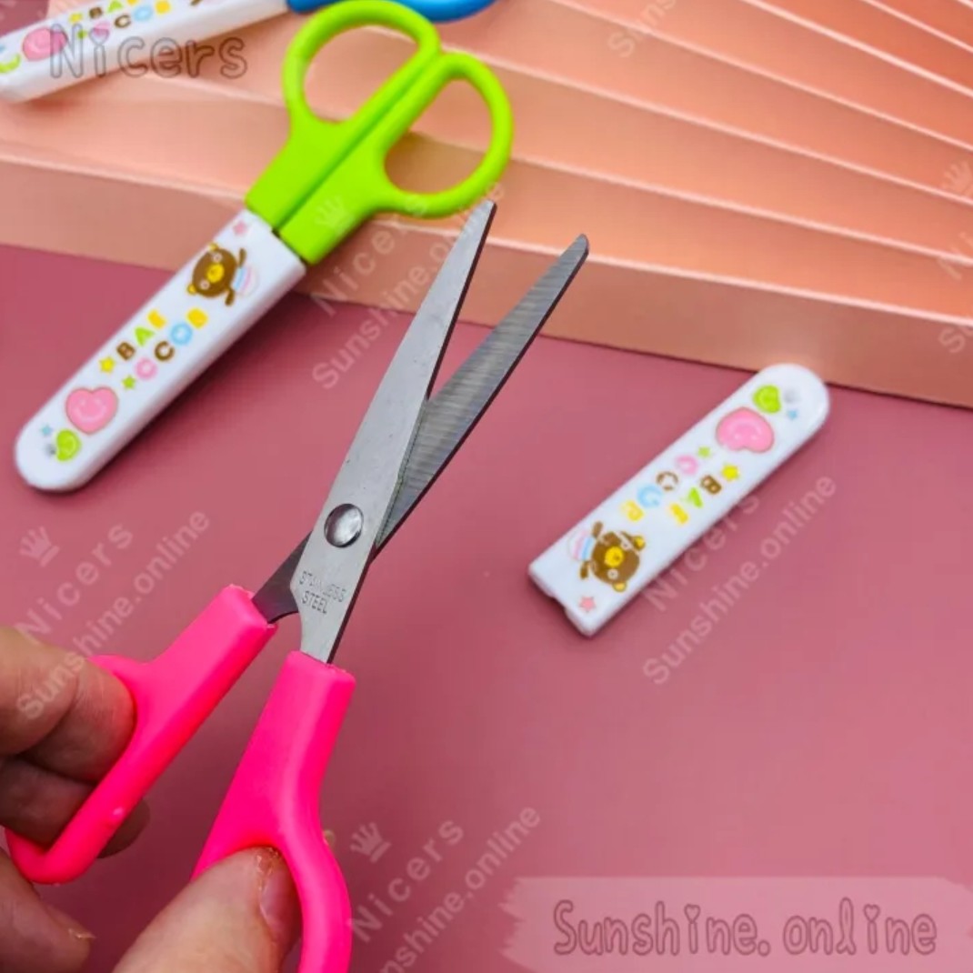 قیچی مهد کودک غلاف دار نوک گرد مدل HQT-6021 بسته 1 عددی