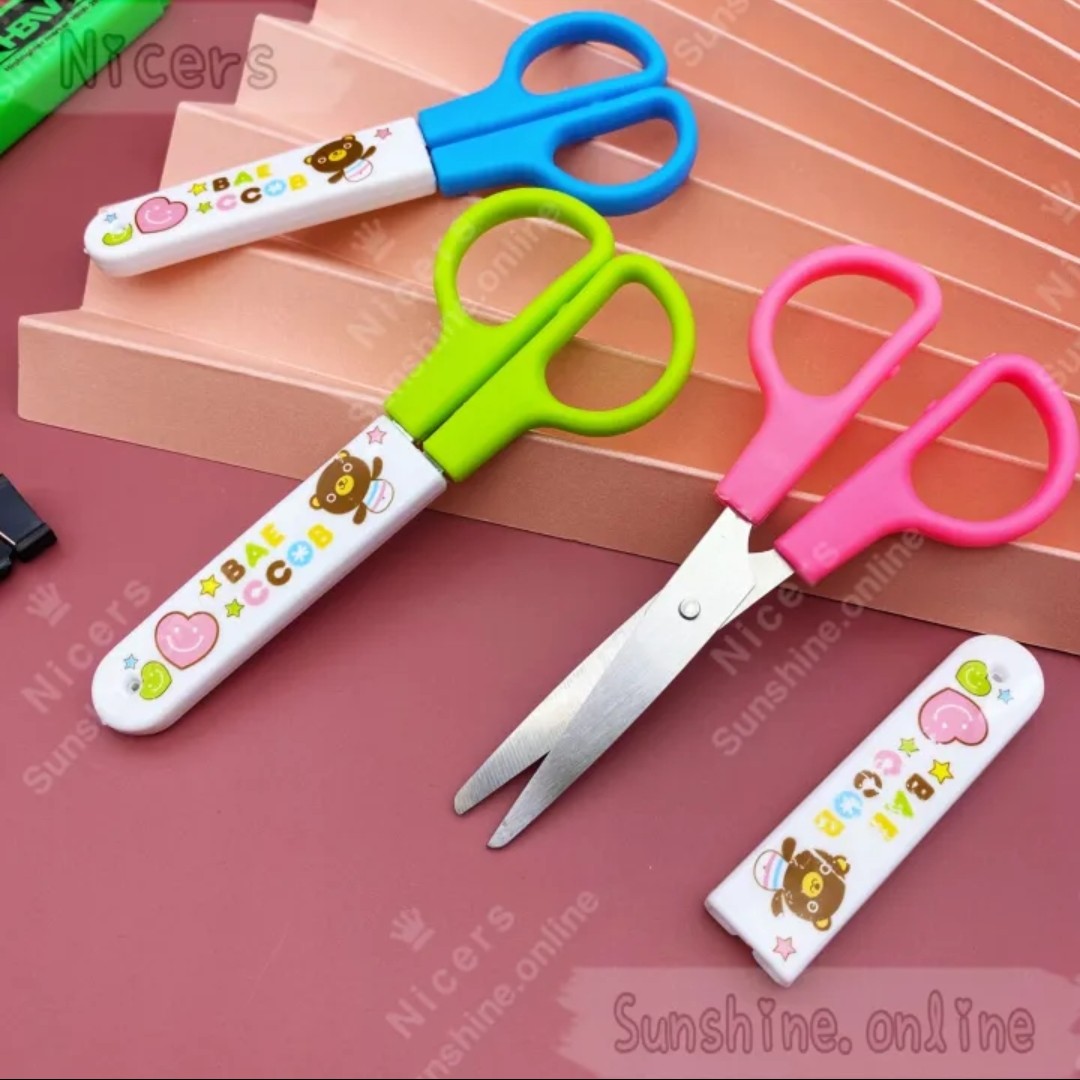 قیچی مهد کودک غلاف دار نوک گرد مدل HQT-6021 بسته 1 عددی