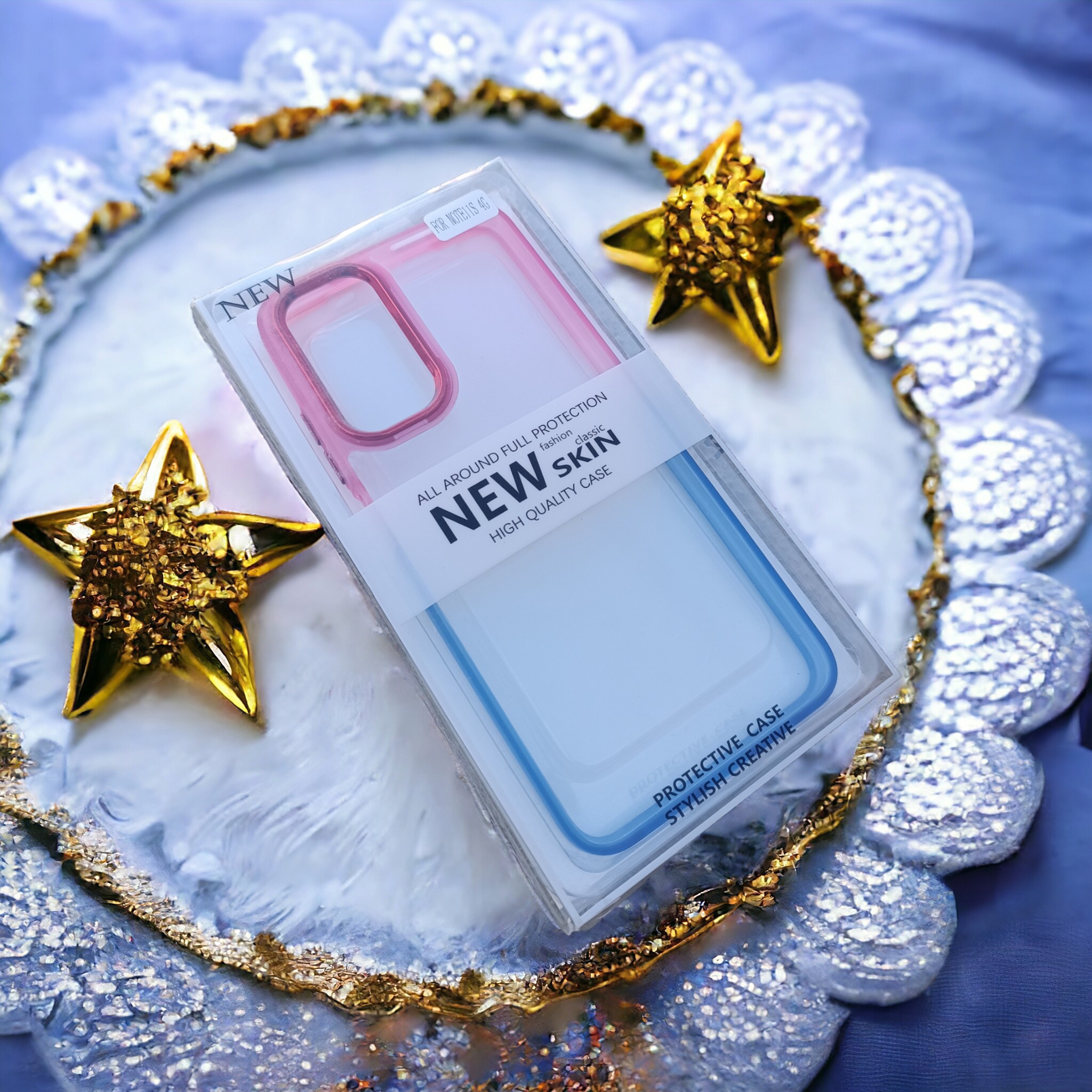 کاور شفاف دکمه فلزی دو رنگ مدل New Skin مناسب برای گوشی Xiaomi Redmi Note 11 4g-note 11s