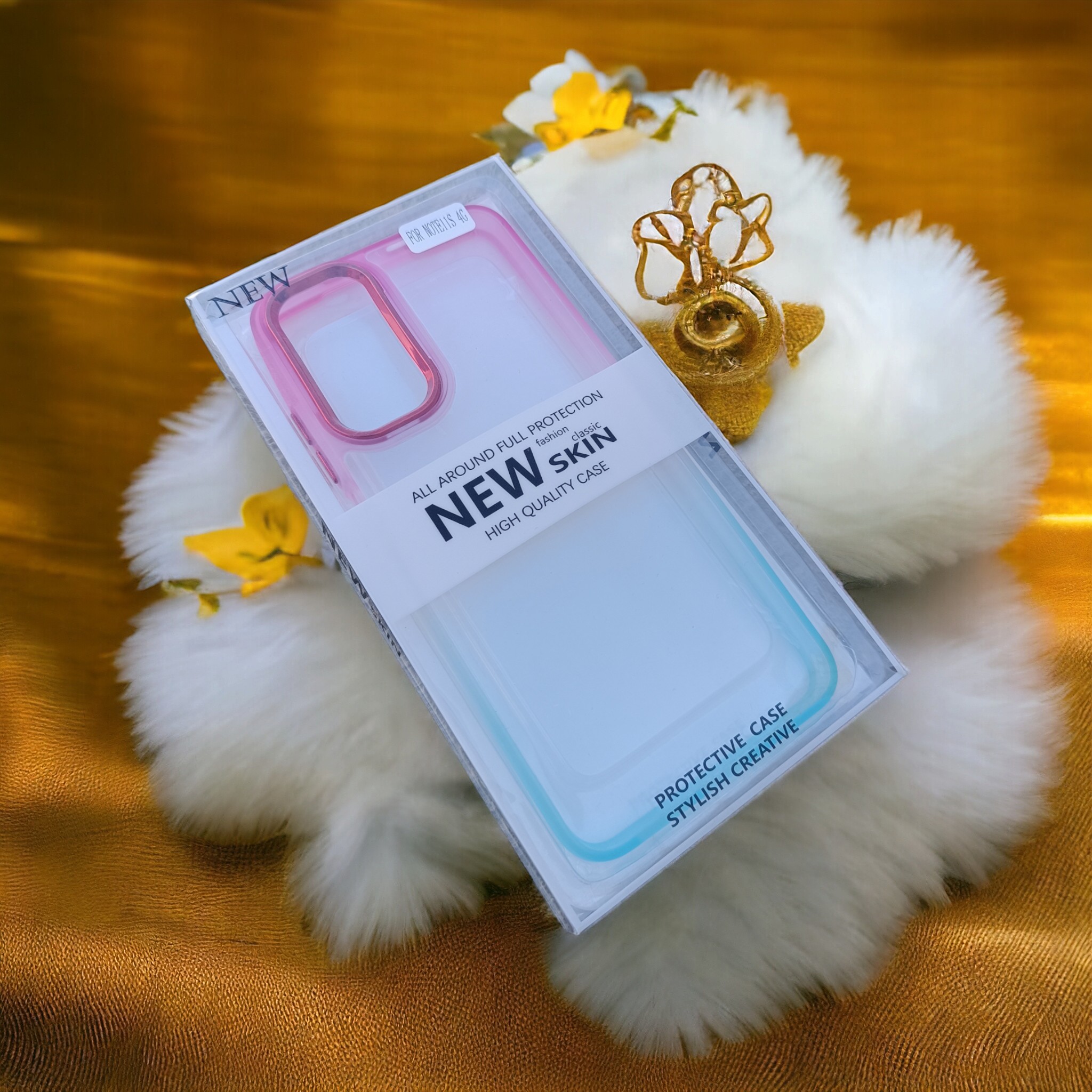 کاور شفاف دکمه فلزی دو رنگ مدل New Skin مناسب برای گوشی Xiaomi Redmi Note 11 4g-note 11s