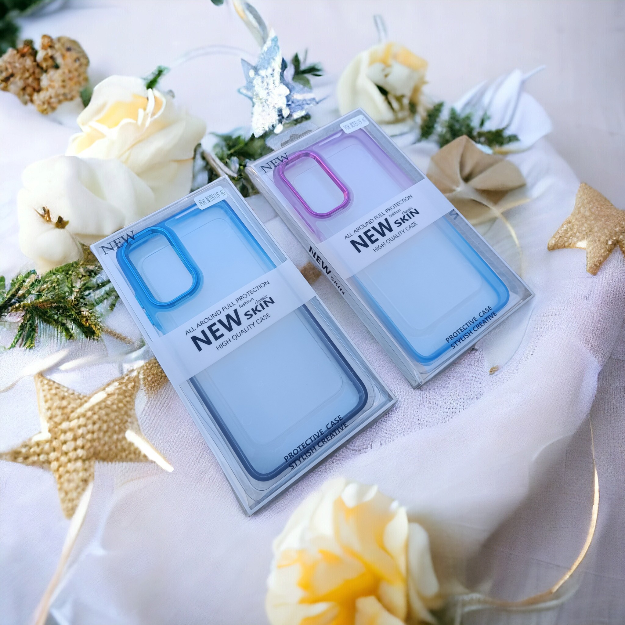 کاور شفاف دکمه فلزی دو رنگ مدل New Skin مناسب برای گوشی Xiaomi Redmi Note 11 4g-note 11s