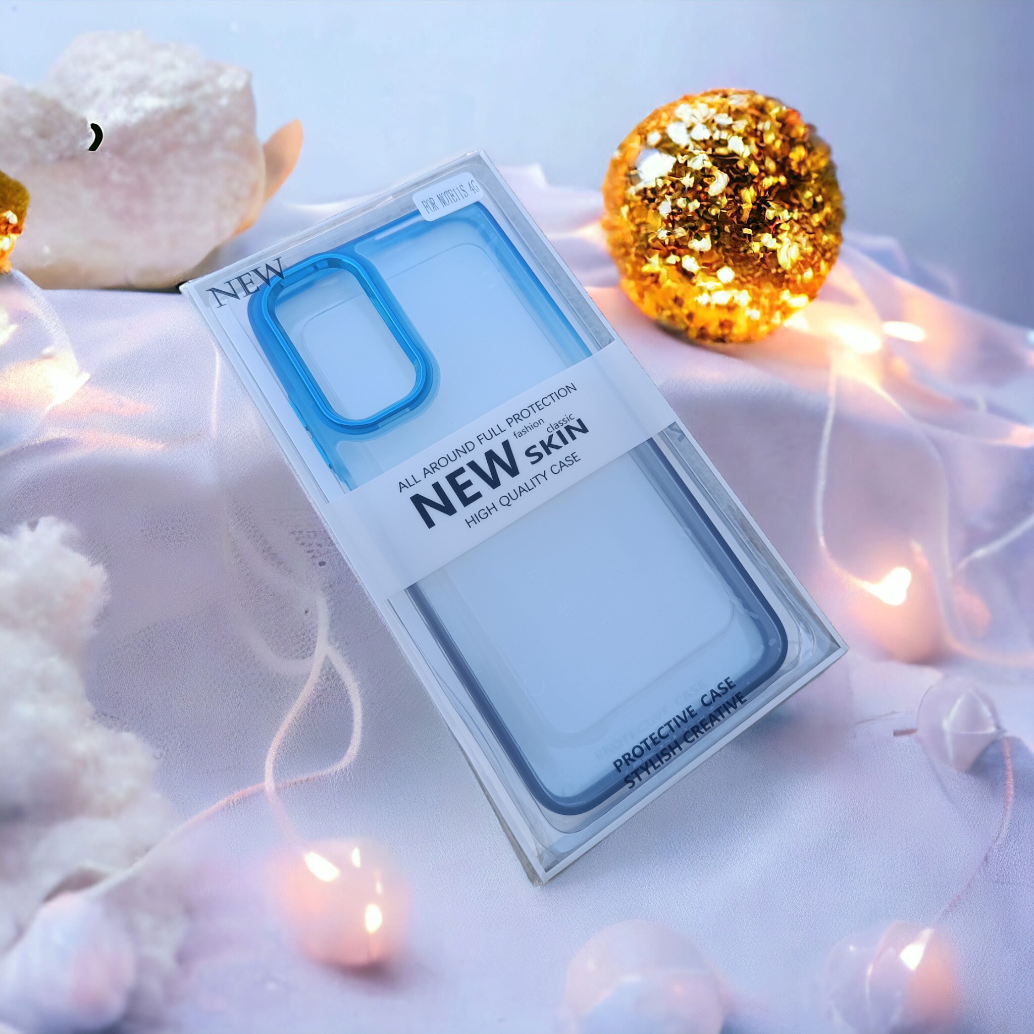 کاور شفاف دکمه فلزی دو رنگ مدل New Skin مناسب برای گوشی Xiaomi Redmi Note 11 4g-note 11s