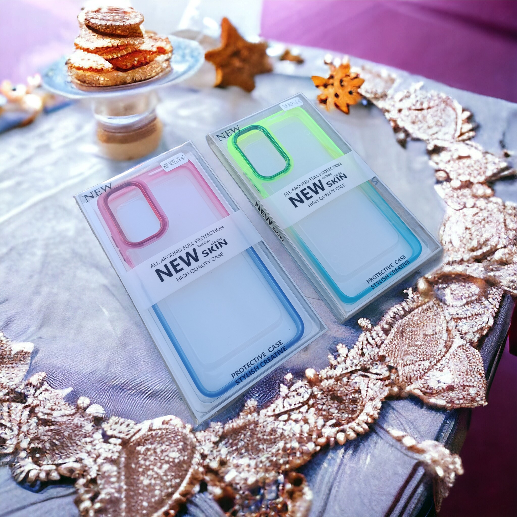 کاور شفاف دکمه فلزی دو رنگ مدل New Skin مناسب برای گوشی Xiaomi Redmi Note 11 4g-note 11s