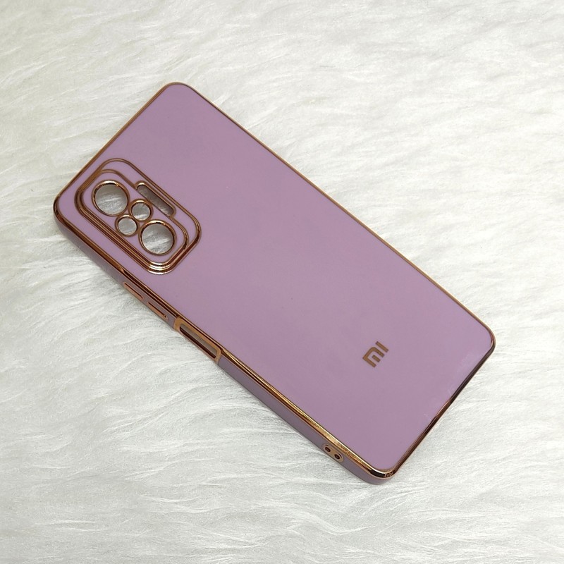 قاب گوشی ژله ای مای کیس گلد لاین دور طلایی براق محافظ لنز دار برای گوشی Redmi Note 10 Pro 4g-Note 10 Pro Max