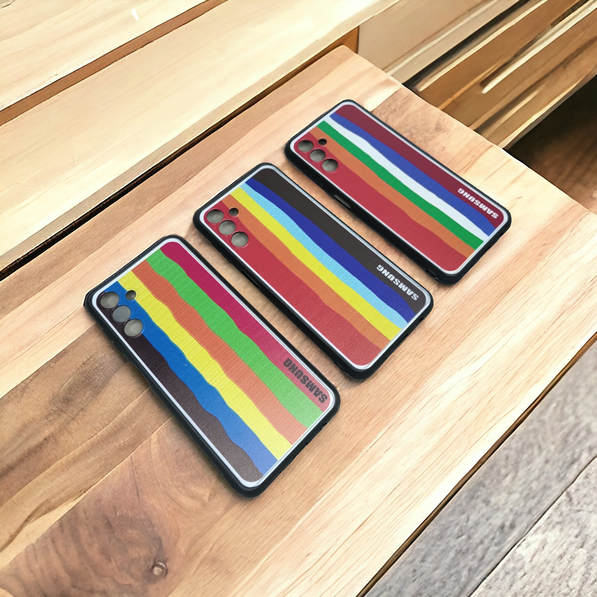 کاور رنگین کمانی ژله ای محافظ لنز دار مناسب برای گوشی موبایل Samsung Galaxy A13 5G