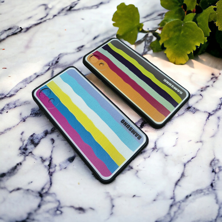 کاور رنگین کمانی ژله ای محافظ لنز دار مناسب برای گوشی موبایل Samsung Galaxy A03 Core