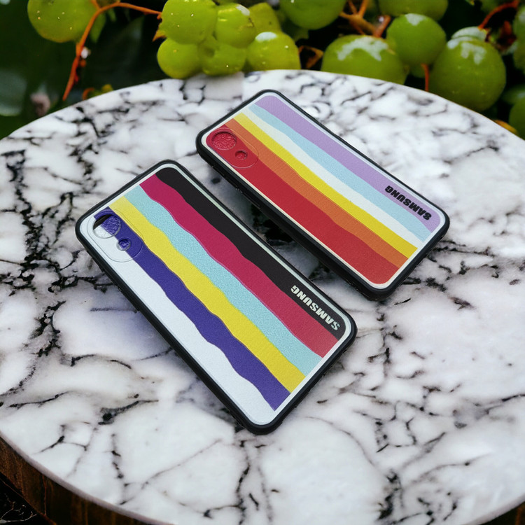 کاور رنگین کمانی ژله ای محافظ لنز دار مناسب برای گوشی موبایل Samsung Galaxy A03 Core