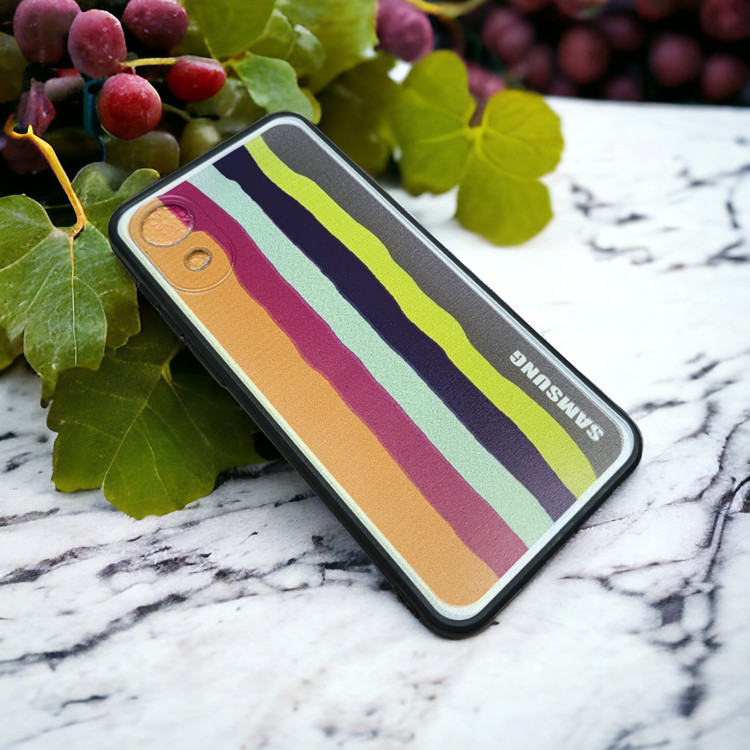 کاور رنگین کمانی ژله ای محافظ لنز دار مناسب برای گوشی موبایل Samsung Galaxy A03 Core