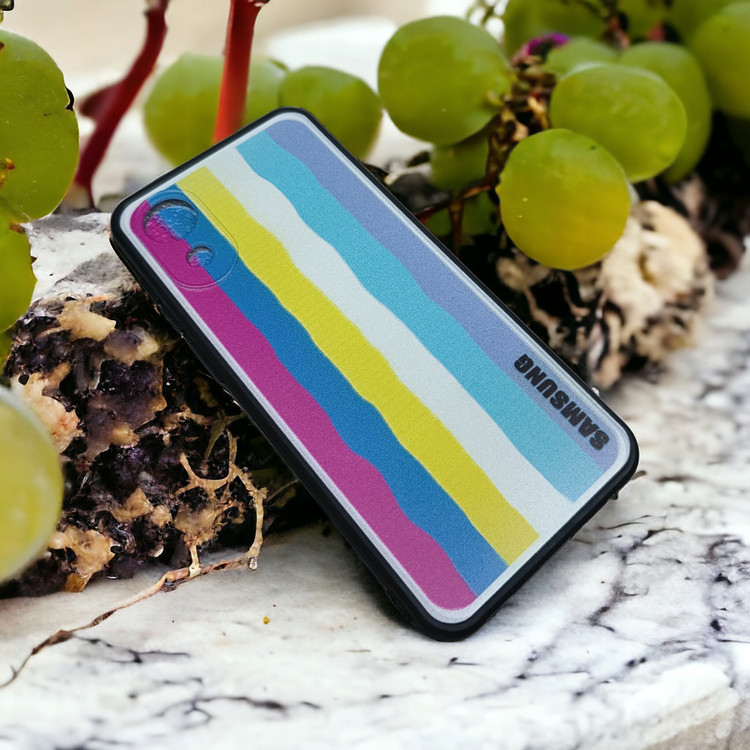 کاور رنگین کمانی ژله ای محافظ لنز دار مناسب برای گوشی موبایل Samsung Galaxy A03 Core