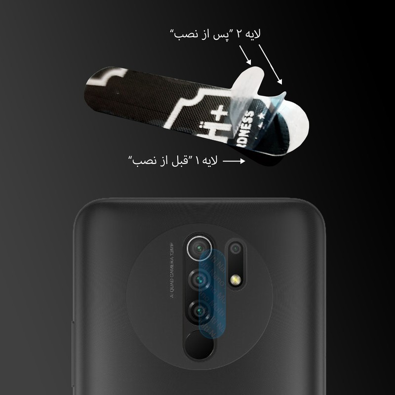 محافظ لنز دوربین از نوع سرامیکی مناسب برای گوشی موبایل شیائومی Redmi 9