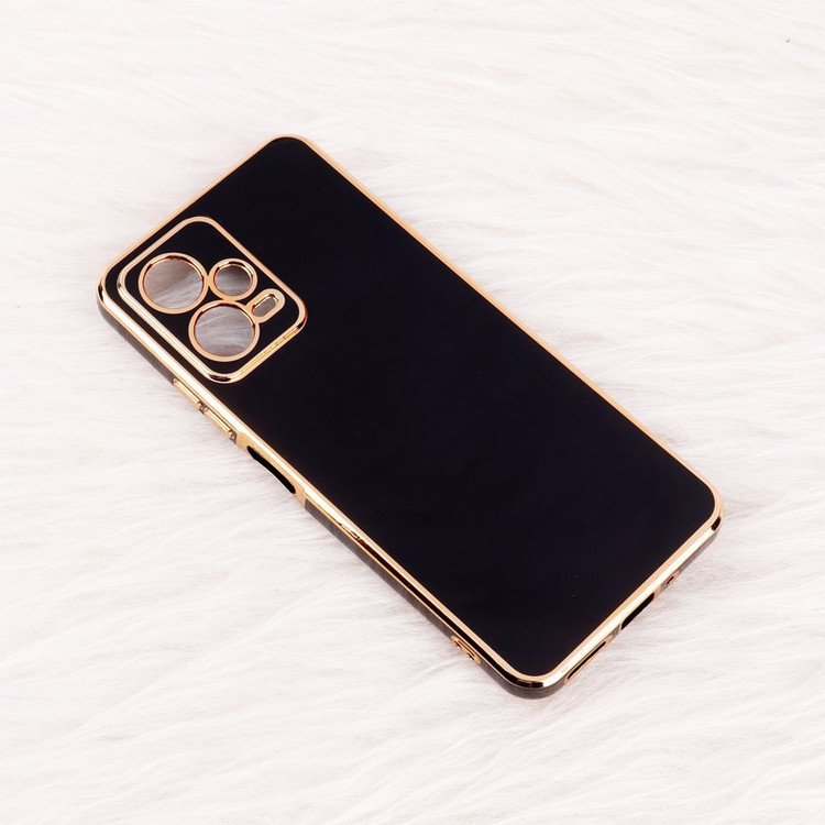 قاب گوشی Xiaomi Redmi Note 12 Pro 5G ژله ای مای کیس گلد لاین دور طلایی براق محافظ لنز دار