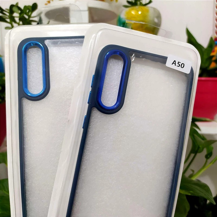 کاور شفاف دکمه فلزی مدل New Skin مناسب برای گوشی موبایل Samsung Galaxy A50-A50s-A30s