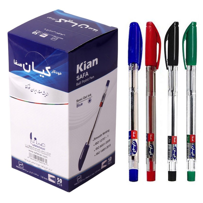 خودکار کیان با قطر نوشتاری 1 میلی متری،دارای بدنه ای از جنس کریستال شفاف،دارای گیره برای حمل در جیب (بسته 1 عددی)