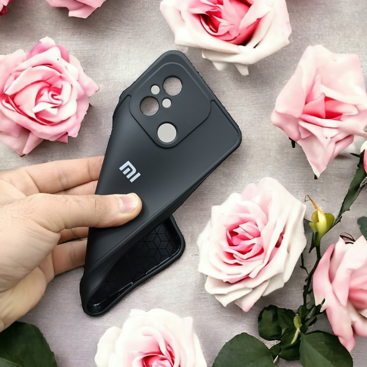 کاور ژله ای مشکی لوگودار محافظ لنز دار مناسب برای گوشی Xiaomi Redmi 12C