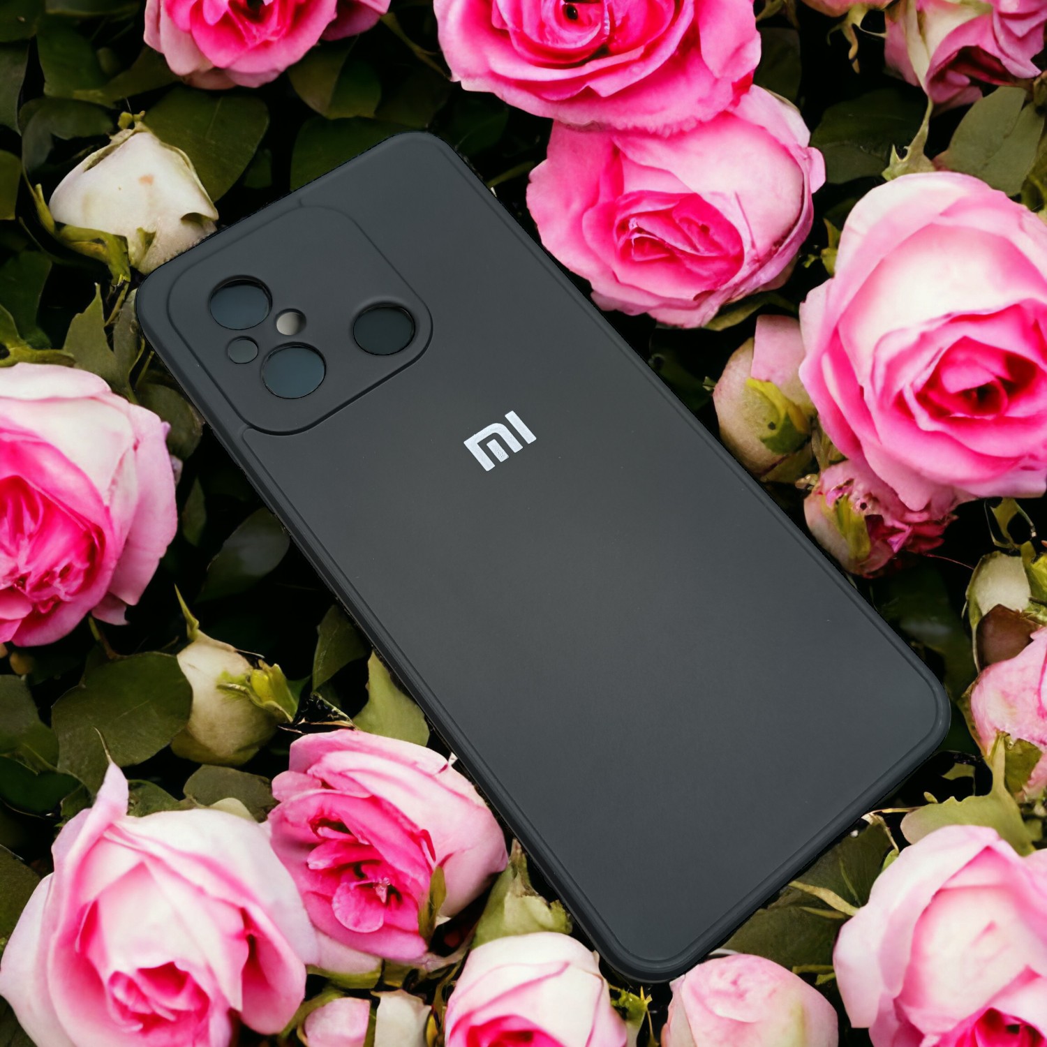 کاور ژله ای مشکی لوگودار محافظ لنز دار مناسب برای گوشی Xiaomi Redmi 12C