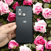 کاور ژله ای مشکی لوگودار محافظ لنز دار مناسب برای گوشی Xiaomi Redmi 12C