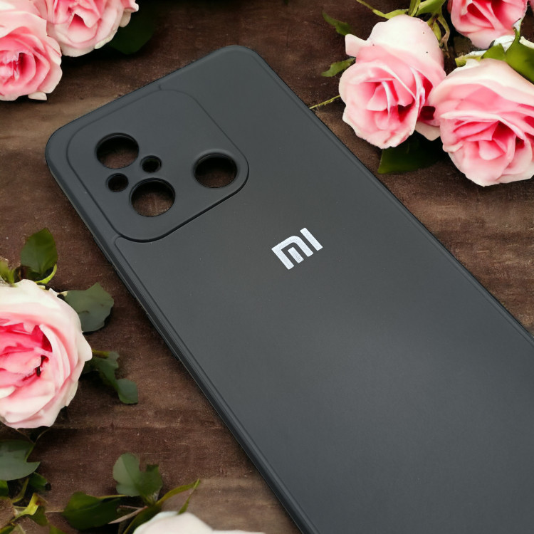 کاور ژله ای مشکی لوگودار محافظ لنز دار مناسب برای گوشی Xiaomi Redmi 12C