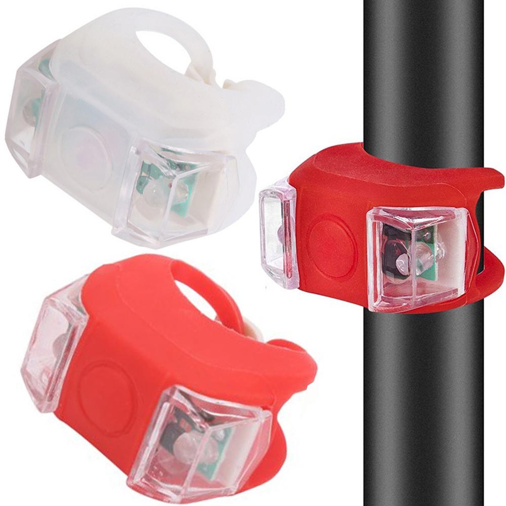 ست چراغ جلو و عقب دوچرخه ژله ای باتری خور LED (دارای 3 حالت نوردهی) مدل HL-009 بسته 2 عددی