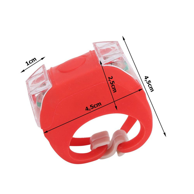 ست چراغ جلو و عقب دوچرخه ژله ای باتری خور LED (دارای 3 حالت نوردهی) مدل HL-009 بسته 2 عددی
