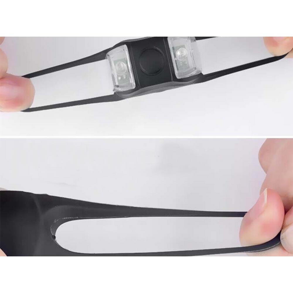 ست چراغ جلو و عقب دوچرخه ژله ای باتری خور LED (دارای 3 حالت نوردهی) مدل HL-009 بسته 2 عددی