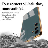 قاب گوشی Samsung galaxy A34 ژله ای مای کیس گلد لاین دور طلایی براق محافظ لنز دار