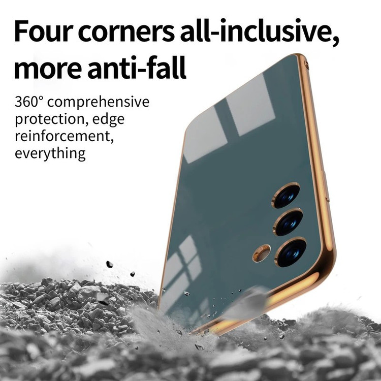 قاب گوشی Samsung galaxy A34 ژله ای مای کیس گلد لاین دور طلایی براق محافظ لنز دار