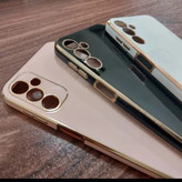 قاب گوشی Samsung galaxy A34 ژله ای مای کیس گلد لاین دور طلایی براق محافظ لنز دار