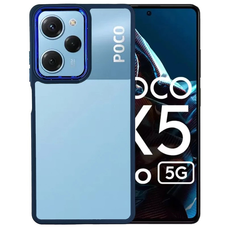 کاور شفاف دکمه فلزی مدل New Skin مناسب برای گوشی موبایل شیائومی Poco X5 Pro 5g