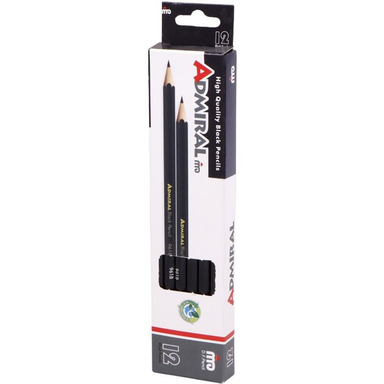 مداد مشکی شش ضلعی آدمیرال Admiral 861R،پررنگ و روان،مقاوم در برابر شکستگی،درجه سختی نوک HB،بسته 12 عددی