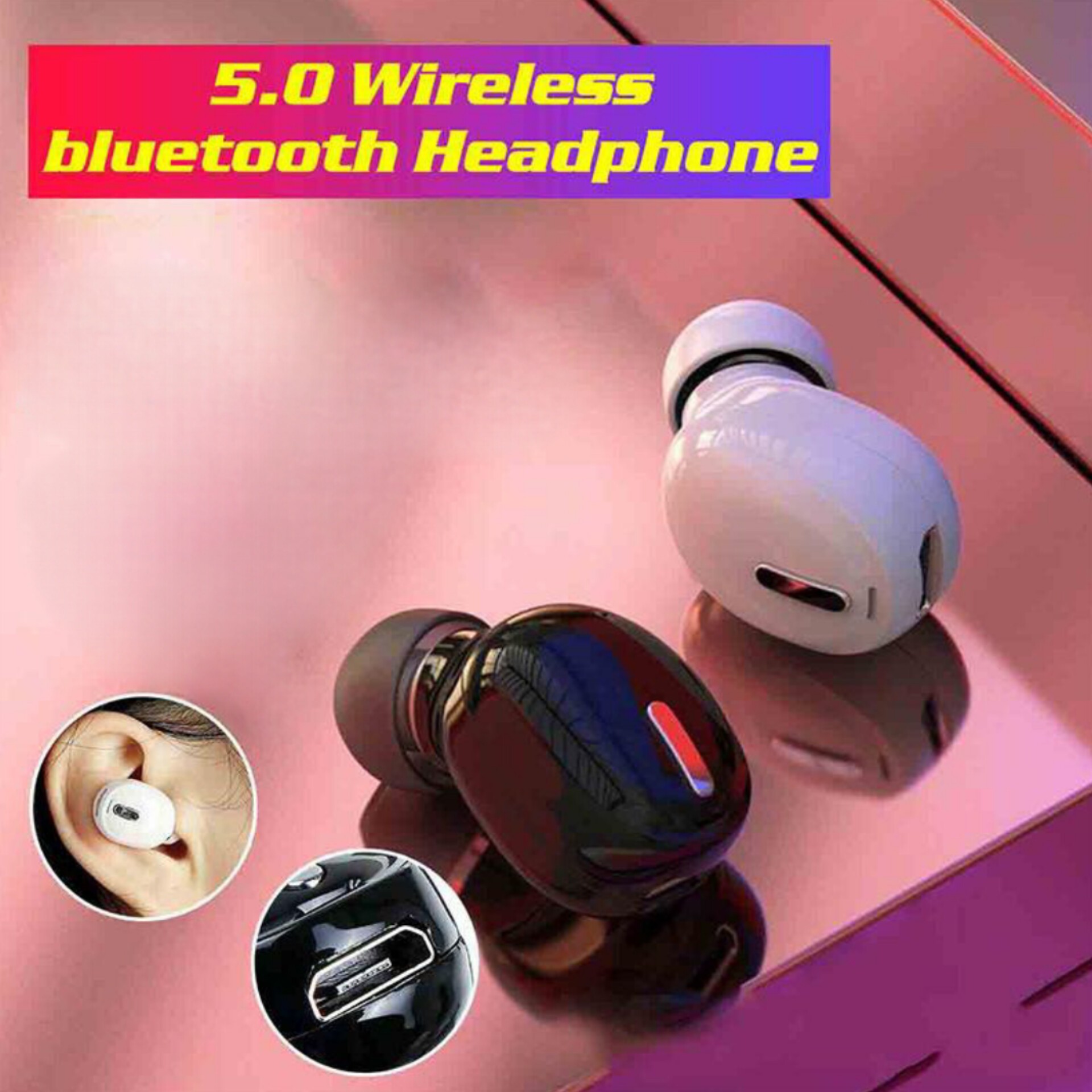 هندزفری بلوتوثی تک گوش WIRELESS (کوچکترین هندزفری بلوتوثی) دارای باطری داخلی بزرگ،مناسب برای رانندگان جهت ایمنی بیشتر