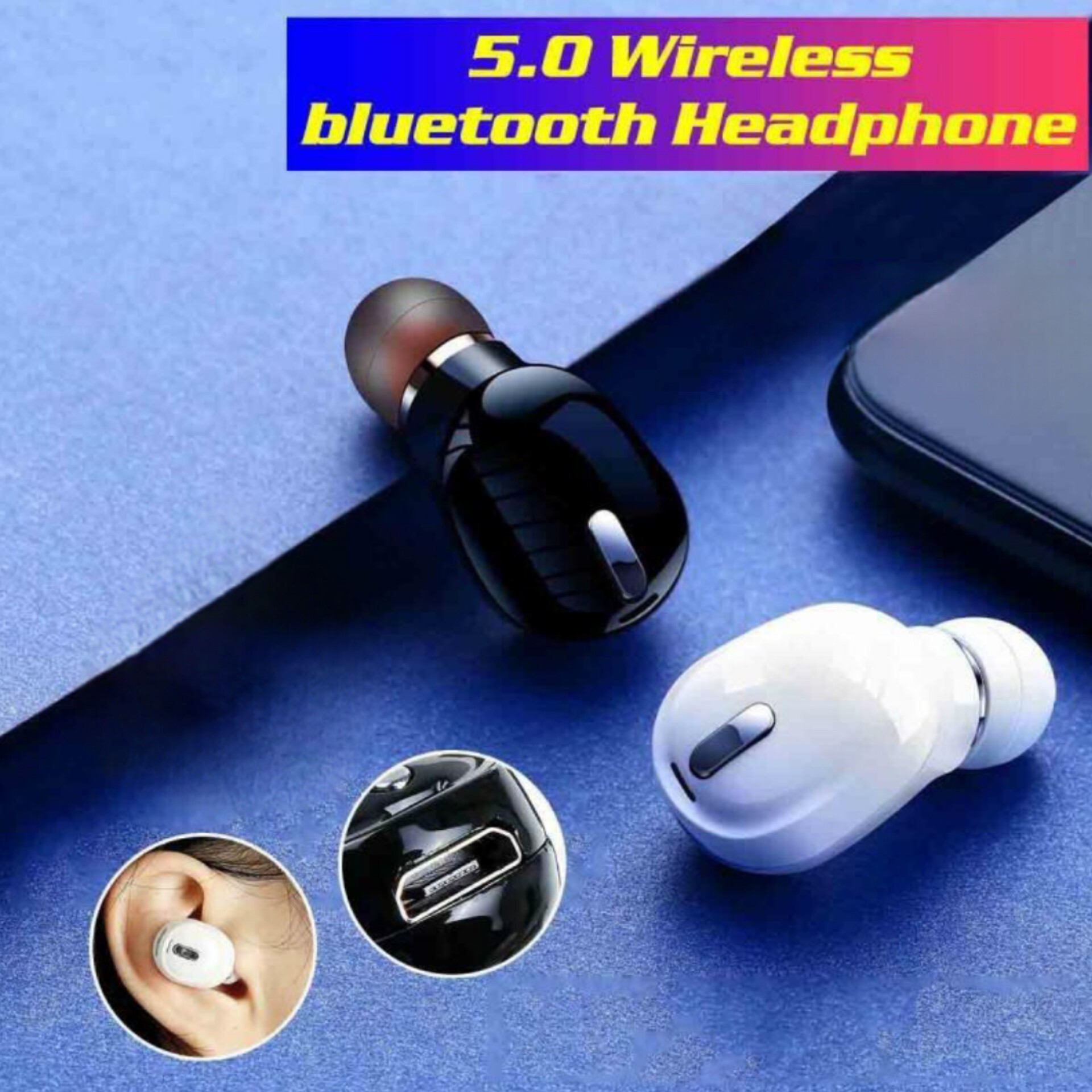 هندزفری بلوتوثی تک گوش WIRELESS (کوچکترین هندزفری بلوتوثی) دارای باطری داخلی بزرگ،مناسب برای رانندگان جهت ایمنی بیشتر