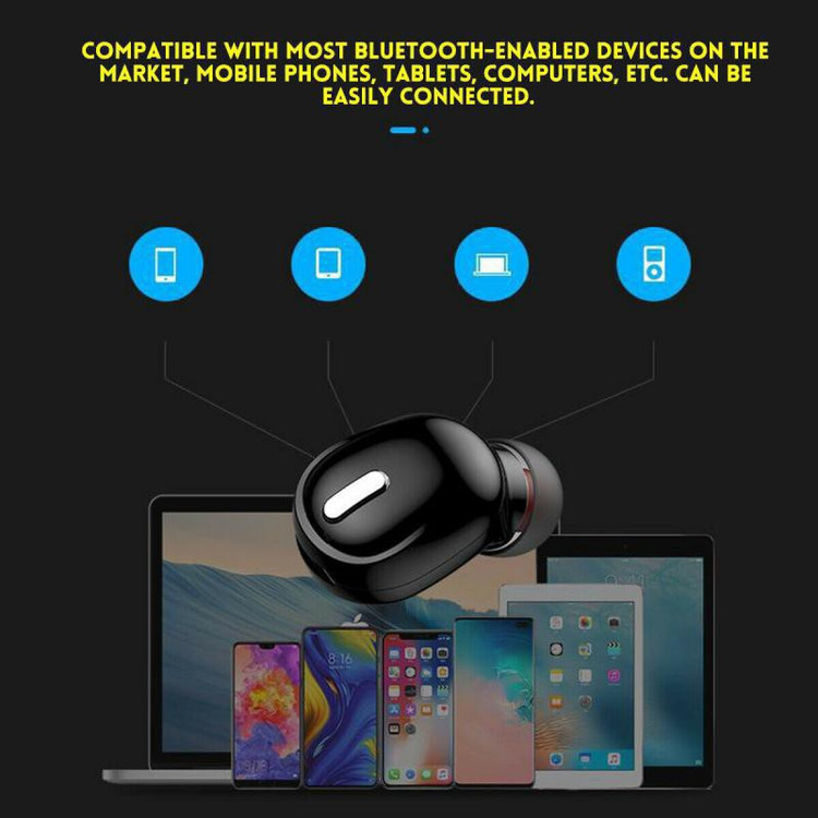 هندزفری بلوتوثی تک گوش WIRELESS (کوچکترین هندزفری بلوتوثی) دارای باطری داخلی بزرگ،مناسب برای رانندگان جهت ایمنی بیشتر