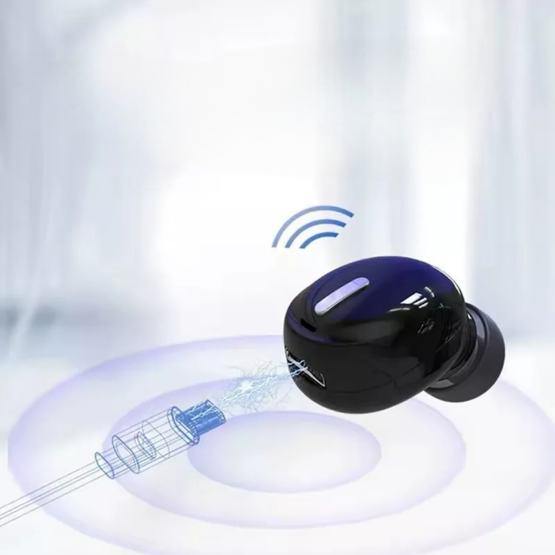 هندزفری بلوتوثی تک گوش WIRELESS (کوچکترین هندزفری بلوتوثی) دارای باطری داخلی بزرگ،مناسب برای رانندگان جهت ایمنی بیشتر