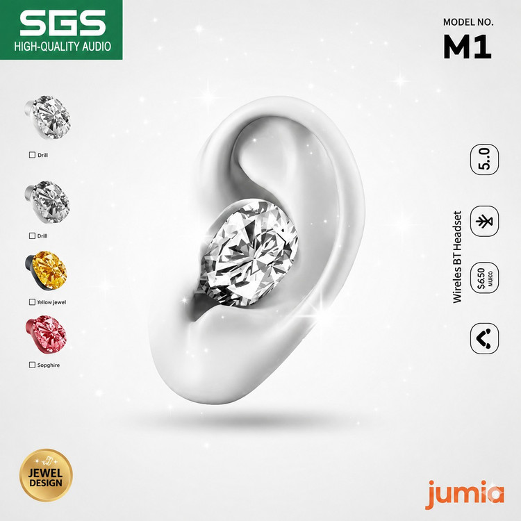 هندزفری بلوتوثی تک گوش SGS مدل M1 (کوچکترین هندزفری بلوتوثی) دارای باطری داخلی بزرگ،مناسب برای رانندگان جهت ایمنی بیشتر