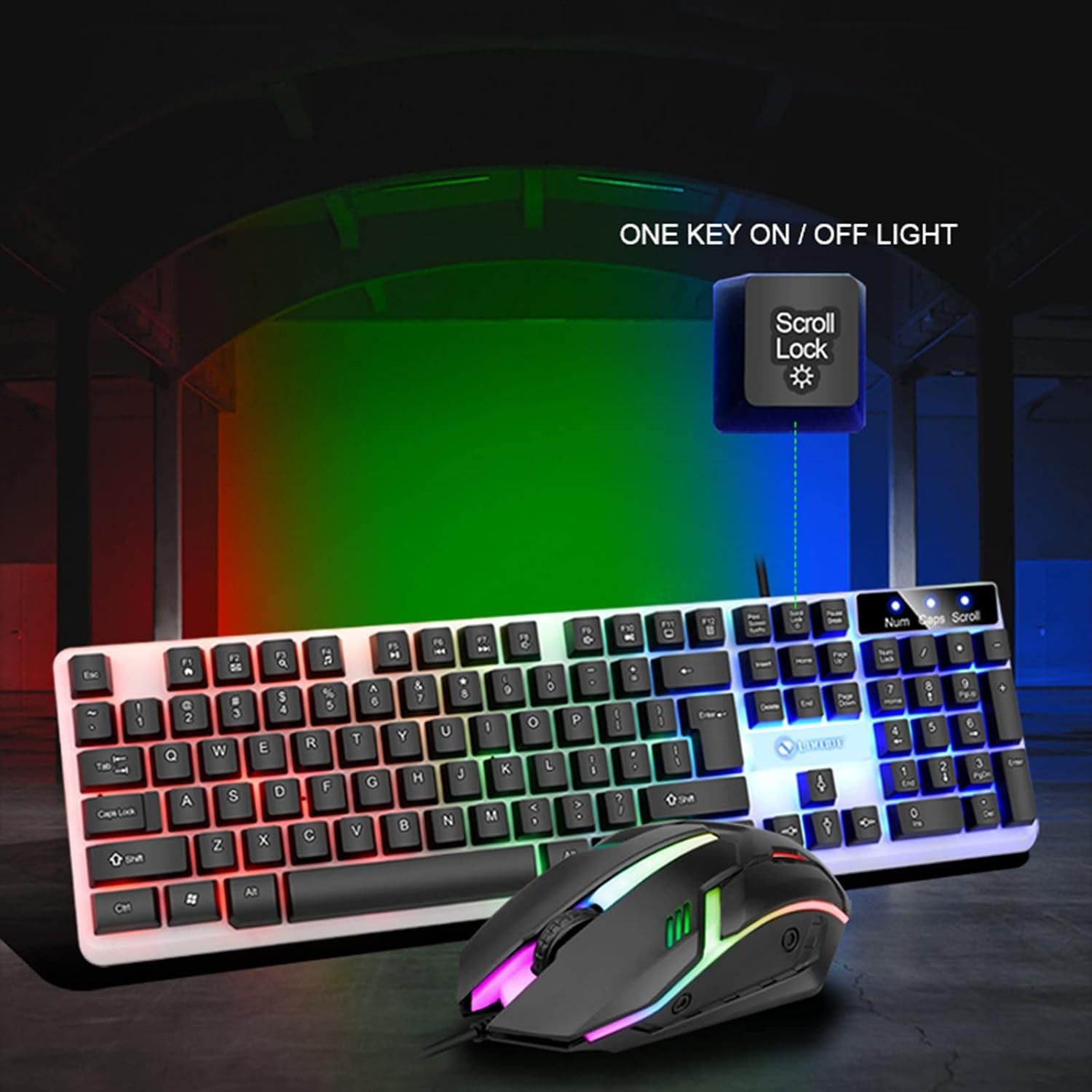 ست ماوس و کیبورد گیمینگ مدل F92 RGB دارای کلید های نرم و کم صدا،مناسب برای گیم،تایپ و استفاده روزمره (تخفیف ویژه)