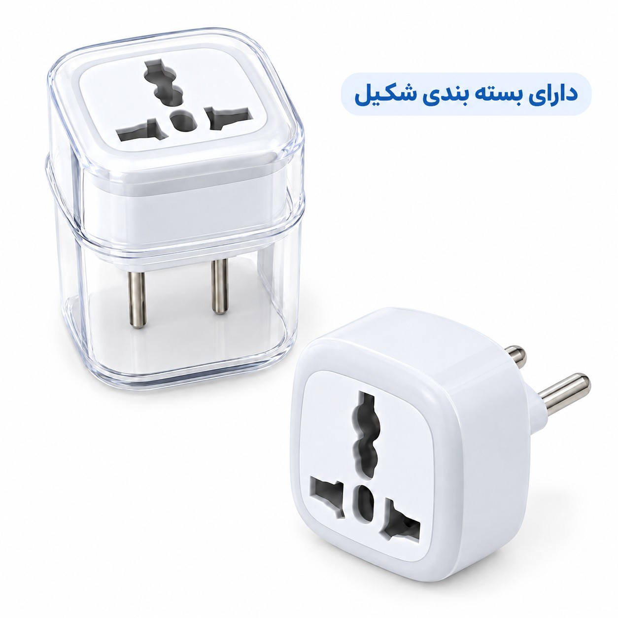 تبدیل برق 3 به 2 چراغدار ELECTRIC مدل M-01 دارای استاندارد FCC/CE مقاوم در برابر دمای بالا و سایر آسیب های احتمالی
