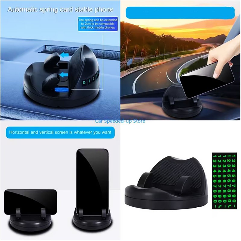 هولدر و پارک فون چرخشی 360 درجه مدل S655 دارای پایه بدون لغزش،همراه با 5 مجموعه شماره،مناسب برای تمامی خودرو ها