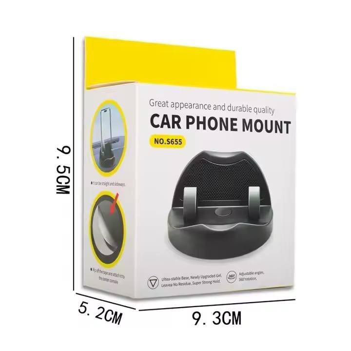 هولدر و پارک فون چرخشی 360 درجه مدل S655 دارای پایه بدون لغزش،همراه با 5 مجموعه شماره،مناسب برای تمامی خودرو ها