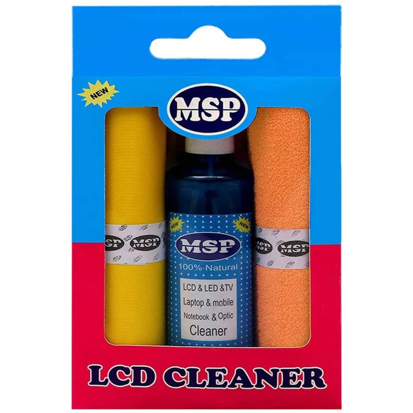 کیت تمیزکننده صفحه نمایش LCD و LED برند MSP به همراه دستمال میکرو فایبر حجم 250 میلی لیتر