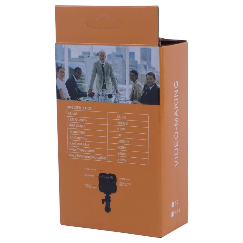رینگ لایت سلفی M-88/رینگ لایت موبایل مدل M-88 دارای نوردهی آفتابی و مهتابی و طبیعی،دارای زاویه نوردهی 60 درجه